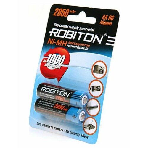 Аккумуляторы типа AA Robiton R6 (комплект 2 штуки) 2850mAh аккумуляторные элеменеты aa hr06 комплект 4 штуки 2200mah