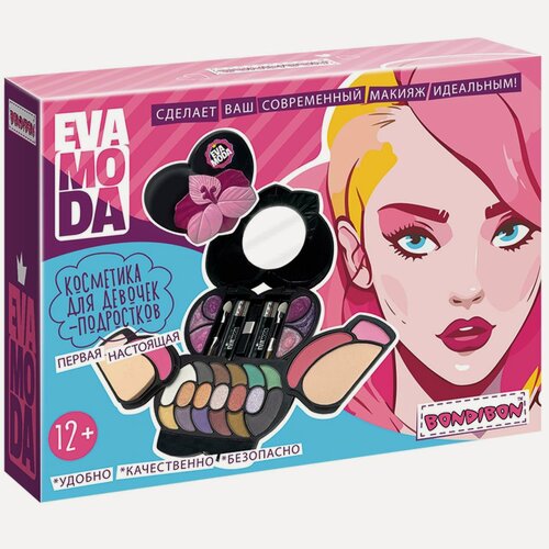 Изображение товара Набор детской декоративной косметики Bondibon "Eva Moda", 17 оттенков теней