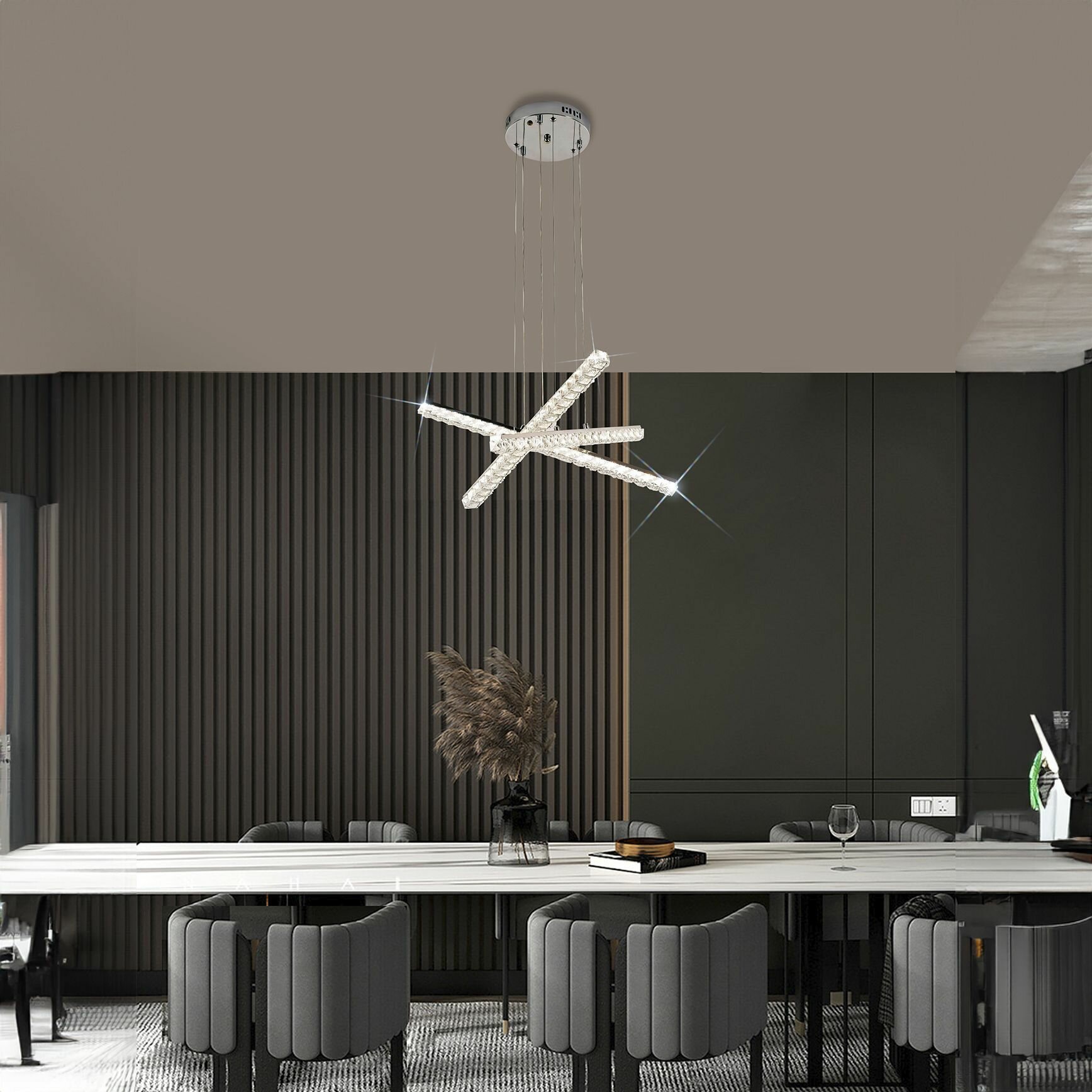 фото Люстра подвесная светодиодная для гостиной и спальни