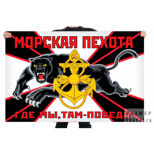 Новый флаг Морской пехоты ТОФ 90x135 см флаг российской морской пехоты 90x135 см