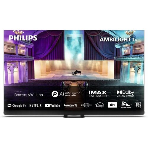 Телевизор 77″ Philips 77OLED908, OLED MLA, 4K UHD, Google TV, Ambilight, Bowers & Wilkins