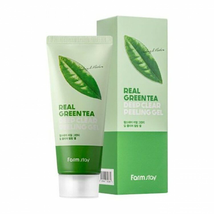 Farmstay пилинг-гель для лица Deep Clear Peeling Gel Real Green Tea, 100 мл