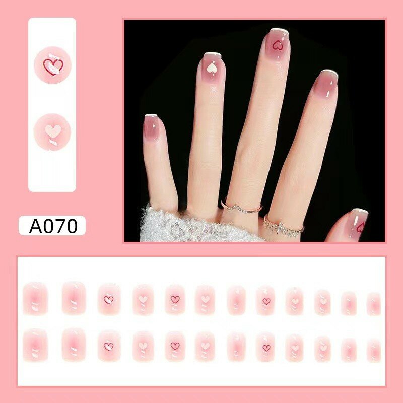 Накладные ногти с клеем в корейском стиле ( A070 )