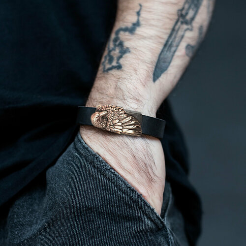 Браслет KUBART, металл, размер 21 см., золотой, черный