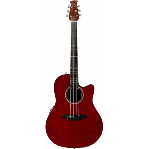 Applause AB24II-2S Balladeer Cutaway Ruby Red Satin электроакустическая гитара, цвет красный матовый, производство Китай электроакустическая гитара ovation applause ab24ii rr mid cutaway ruby red