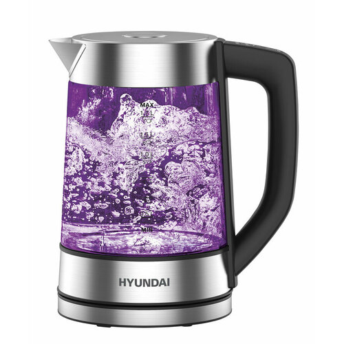 Чайник электрический Hyundai HYK-G7406 2200Вт черный и серебристый 469000₽