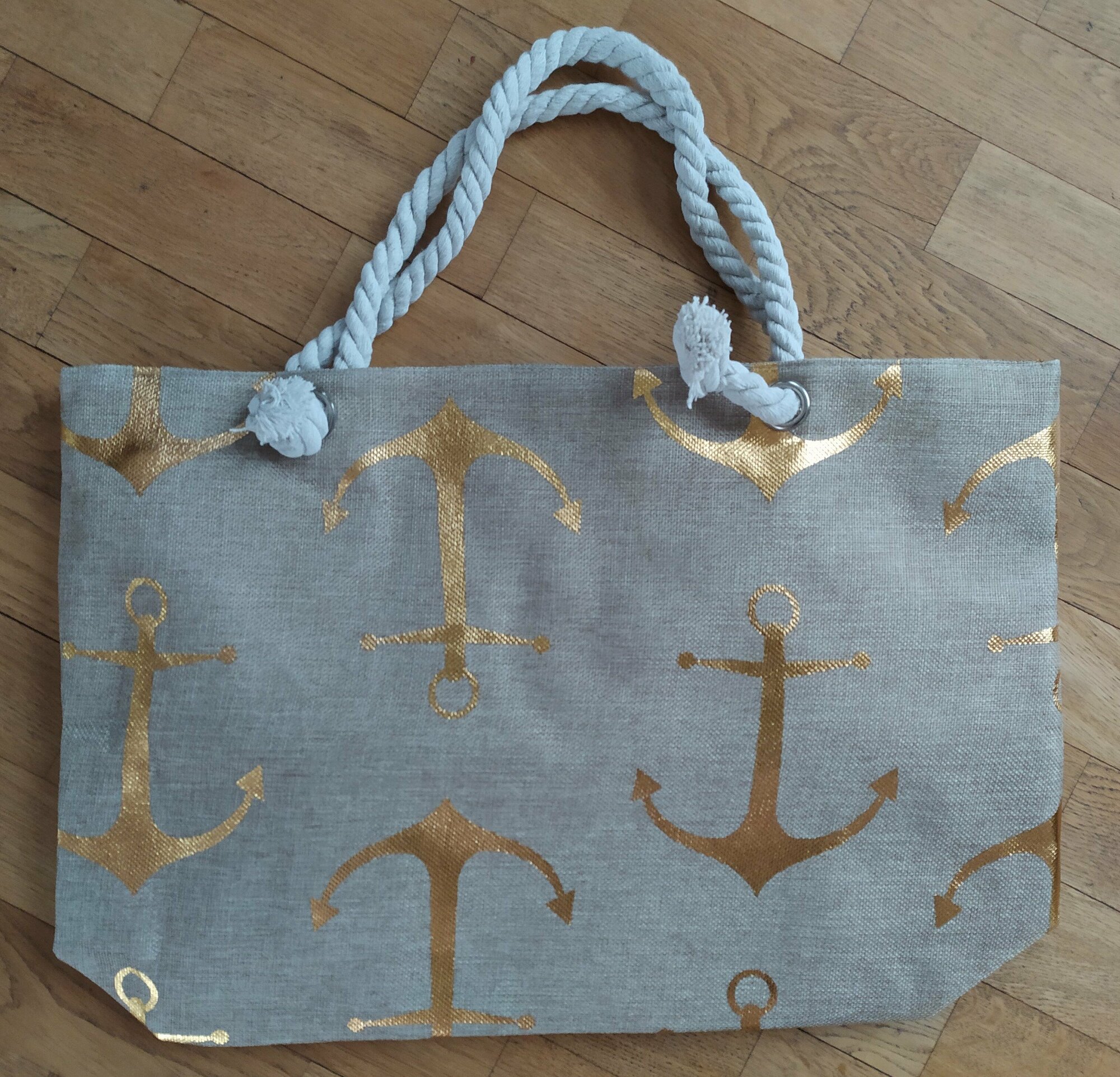 Сумка пляжная  Золотые якоря