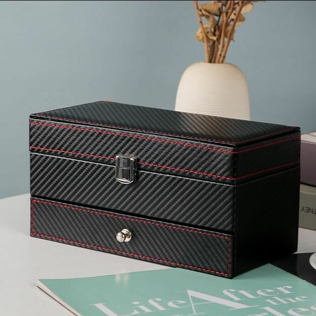 Шкатулка для часов и украшений для 4 часов, 2 яруса — фото 1