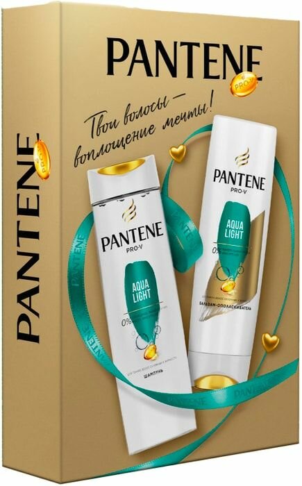 PANTENE Подарочный набор Аква Лайт, шампунь 250 мл + бальзам 200 мл