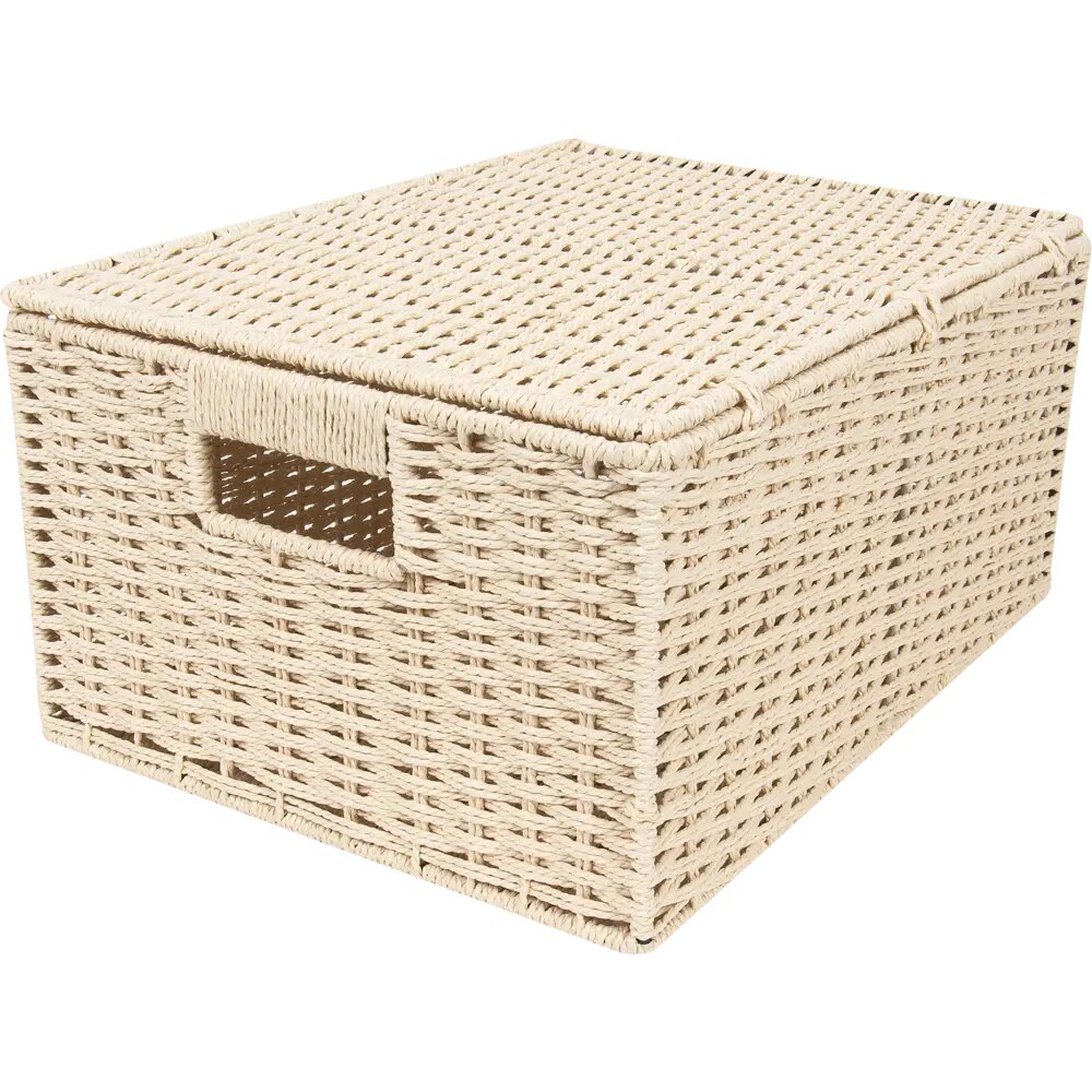 Корзина для хранения 38x18x28 см бумажный шпагат цвет бежевый