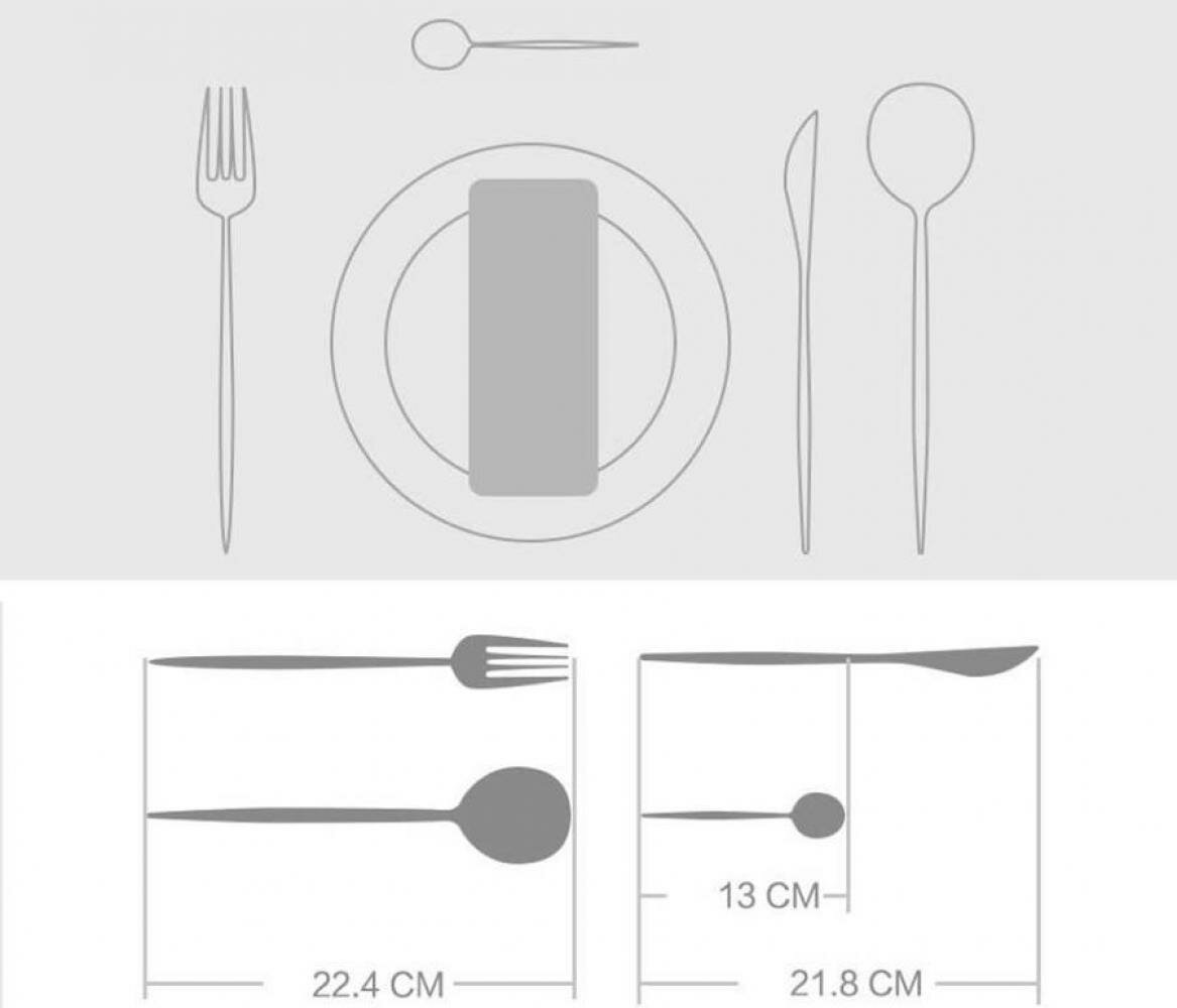 Набор столовых приборов Xiaomi Maison Maxx Stainless Steel Modern Flatware Set Gold