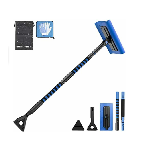 S-образная щетка Joytutus для уборки снега с машины с выдвижной ручкой