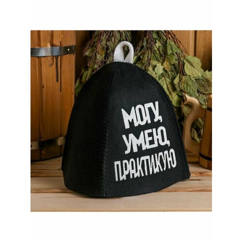 Шапка банная с аппликацией 