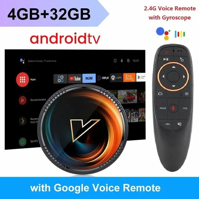 Смарт ТВ Приставка Vontar W2 ATV 4GB 32GB Android 11 Wi-Fi 5 Mali G31 GPU Amlogic S905W2 AV1 4K G10S Голосовой Пульт