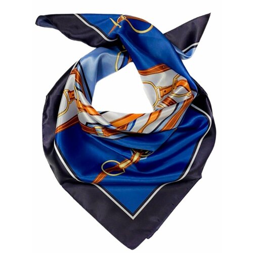 Платок VENERA,90х90 см, оранжевый, синий платок 90 90 scarv9056 вид10