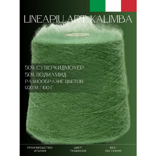 50% Суперкидмохер 50% Полиамид Пряжа из Италии Lineapiu Art. Kalimba Травяной