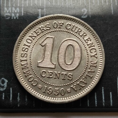 малайя и британское борнео 50 центов 1954 г Малая и Британское Борнео 10 центов, времен правления Короля Георга VI. XF