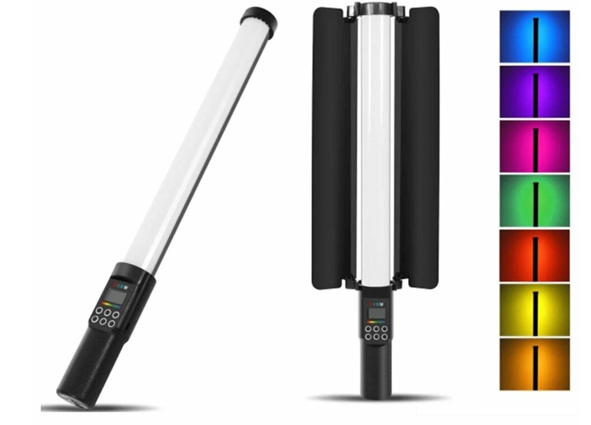 Светодиодная лампа палка разноцветная RGBW light stick YB130 на аккумуляторе с световым барьером