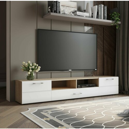 Тумба под ТВ Ларго 2м Белый Дуб Сонома 11489₽