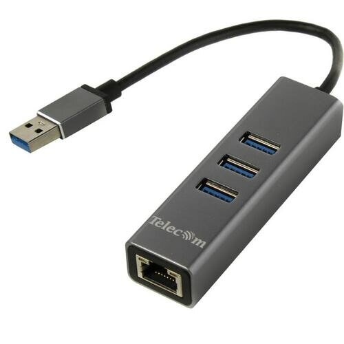 Адаптер сетевой Telecom USB 3.0/RJ-45 1000Mbps/3*USB3.0, 0.2m - фото №9