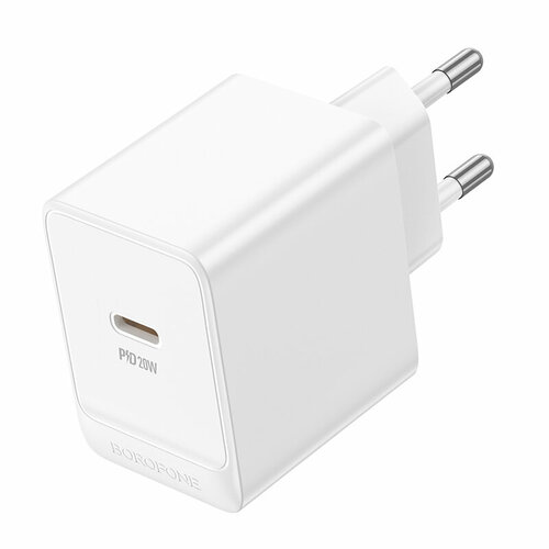 Сетевое зарядное устройство 1USB-C 3.0A PD 20W быстрая зарядка Borofone BAS13A White