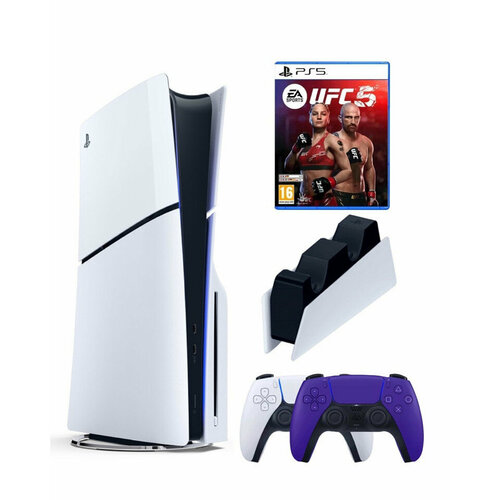 Приставка Sony Playstation 5 slim 1 Tb2-ой геймпадпурпурныйзарядноеUFC5 8000000₽