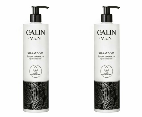CALIN Шампунь для волос мужской Men, Баланс свежести против перхоти, 500 мл, 2 шт