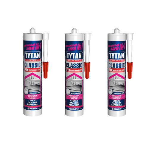 Клей Tytan Professional Classic Fix, 310 мл, прозрачный, 3 шт клей tytan classic fix каучуковый прозрачный 310 мл
