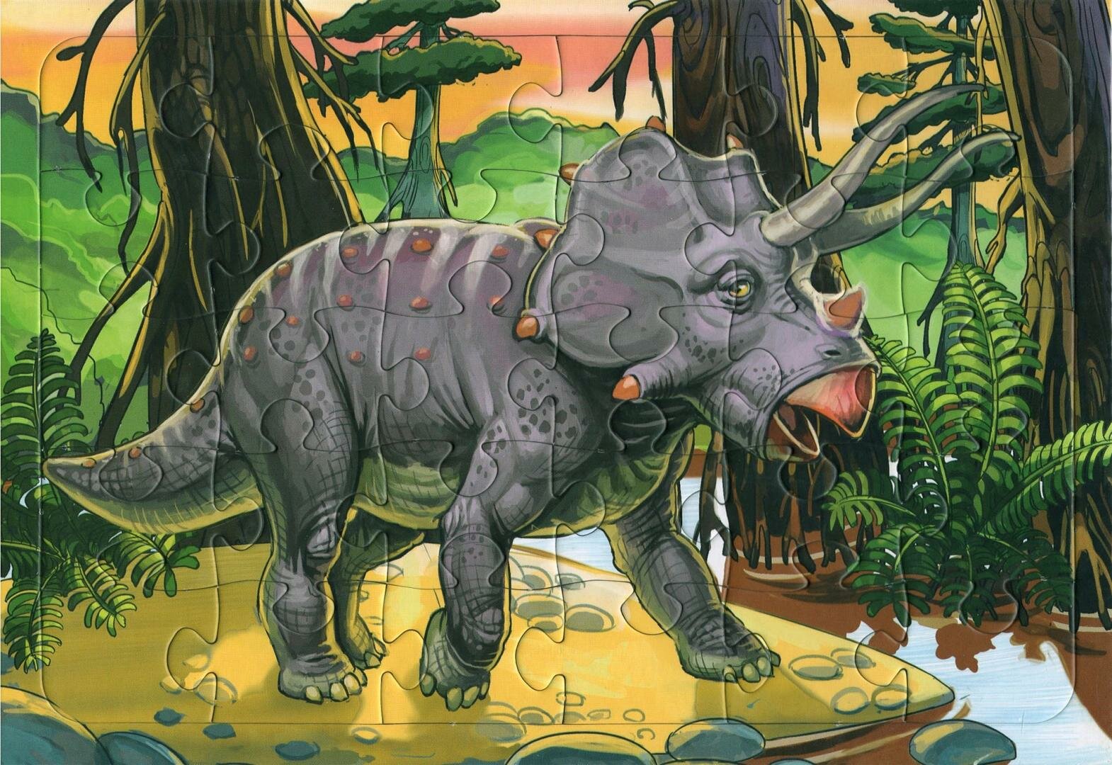 Пазл Аделаида "Динозавр Трицератопс", 30 элементов