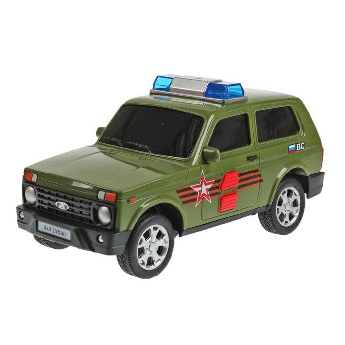 Технопарк Машина LADA 4x4 Urban Армия России 19,5 см, свет и звук, пластик URВАNВLАСК-20РLАRR-GN с 3