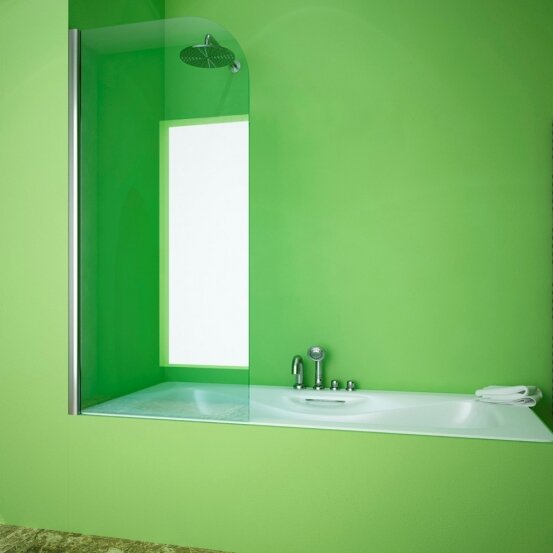 Шторка на ванну GWMPLP61A 50x160 см, цвет фурнитуры хром блестящий, цвет стекла бесцветный, стекло закаленное 8 мм