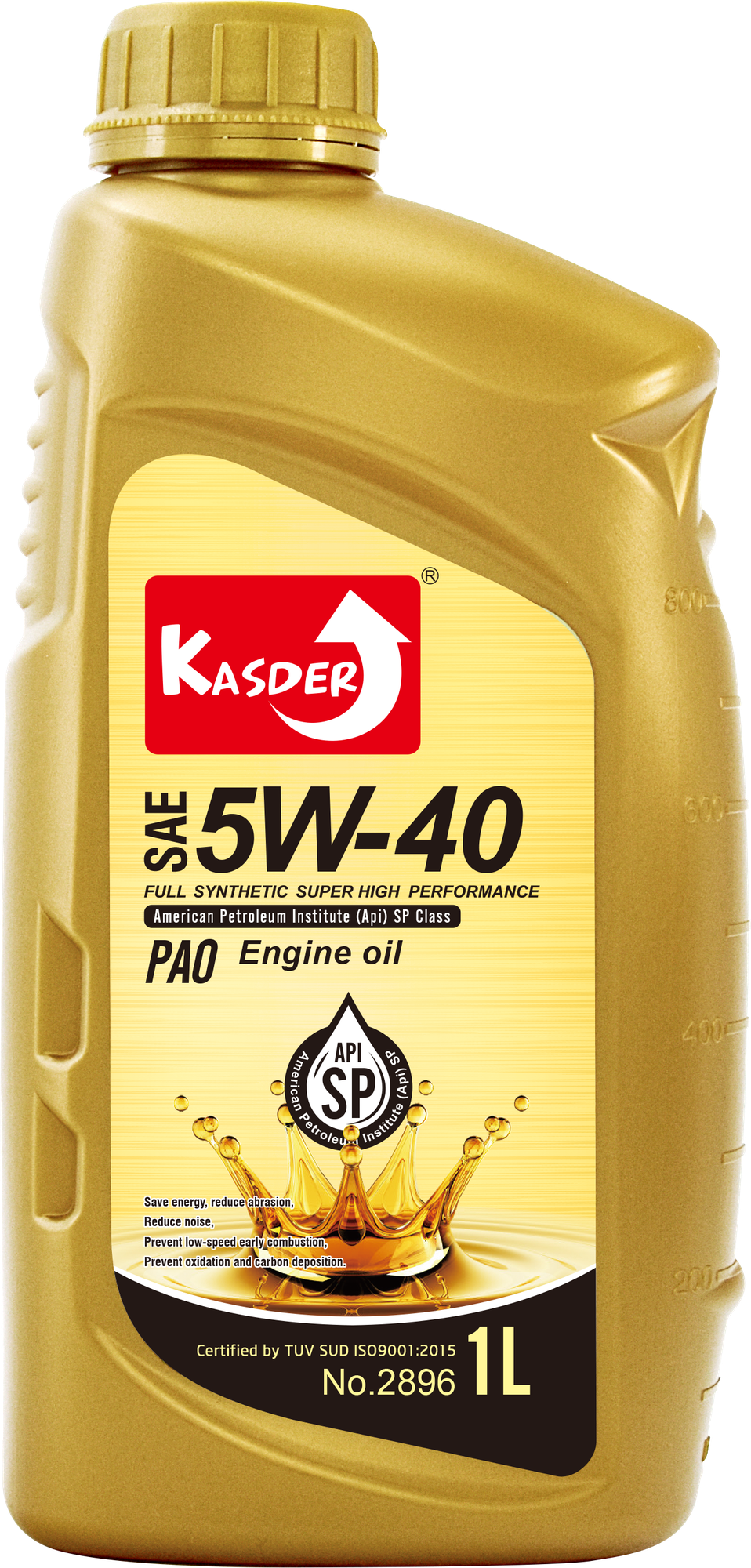 Масло моторное синтетическое (PAO) "KASDER" SAE 5W40 API SP 1л.