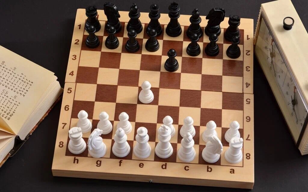 Набор Десятое Королевство 03879 для игры в Шахматы и Шашки, складная доска, дерево, 29см