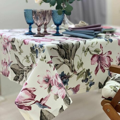 Скатерть Dreamtex Home Decor Колибри фиолетовая150х220 см