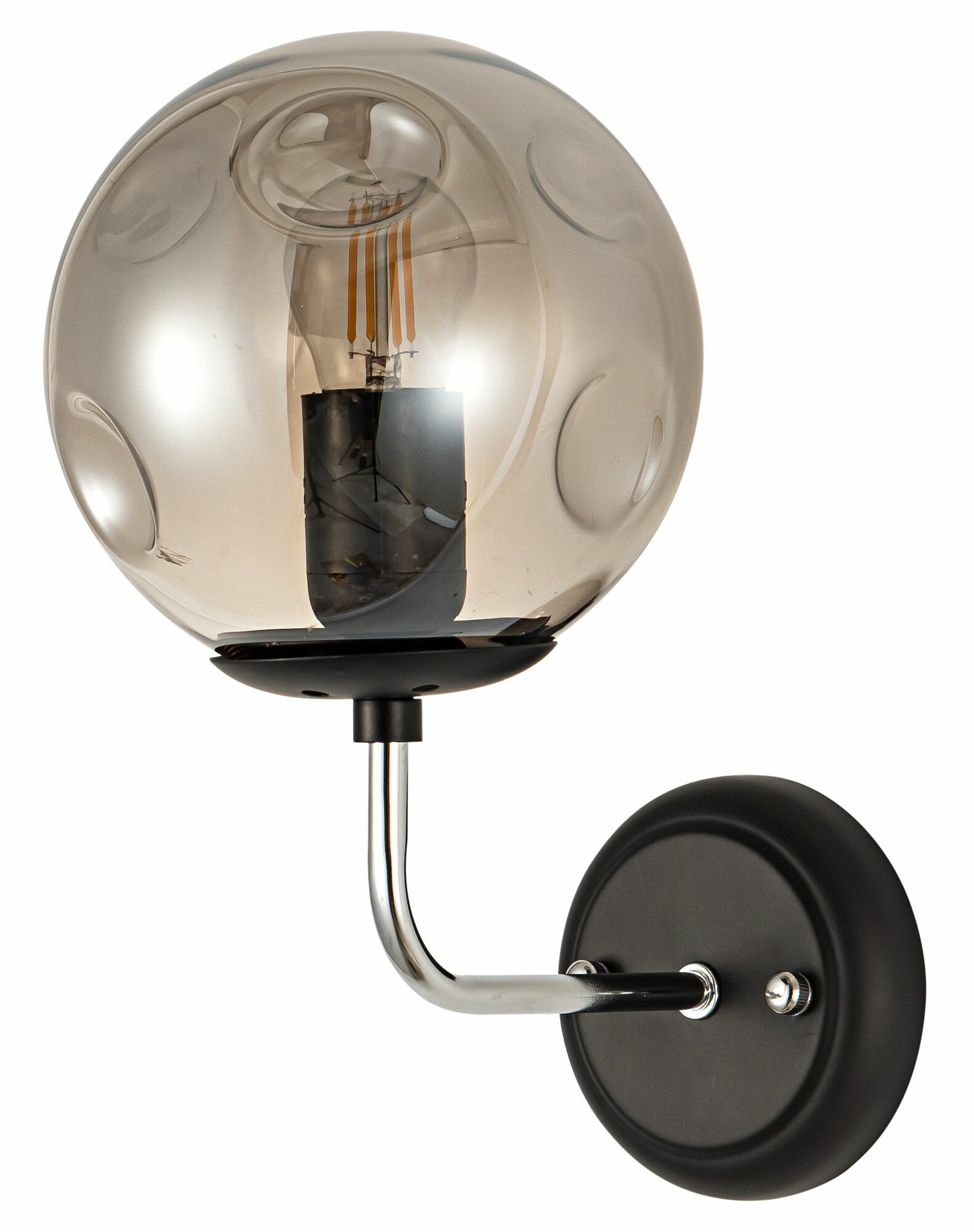 Бра De Fran B-1130 BK Е27 220В 1*40Вт черный с дымчатым стеклом серия Луиза