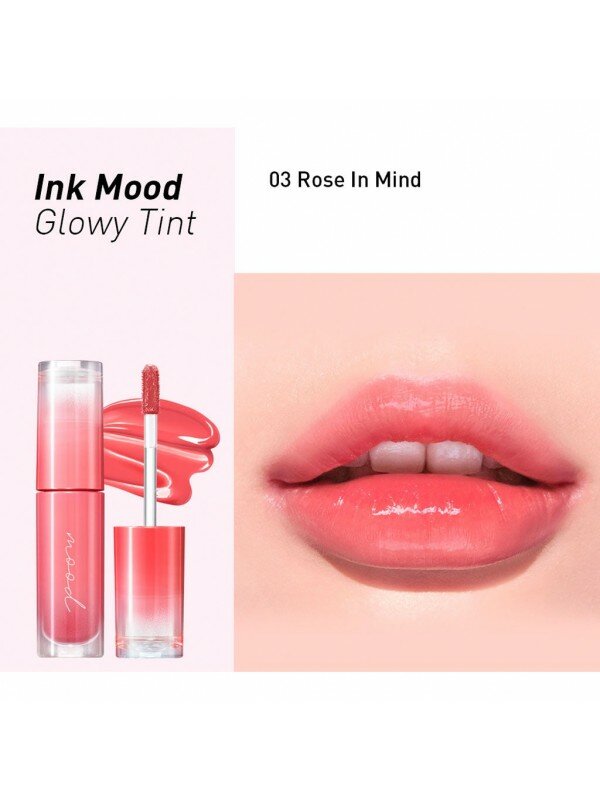 Тинт для губ помада для губ PERIPERA INK MOOD GLOWY TINT #03 Rose In Mind