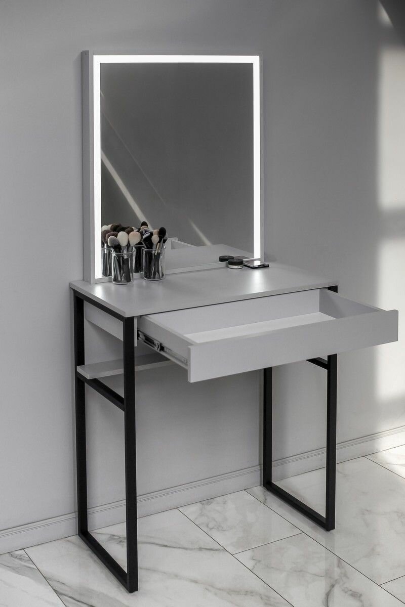 фото Гримерная станция, туалетный столик высокий LOFT (LED серый)