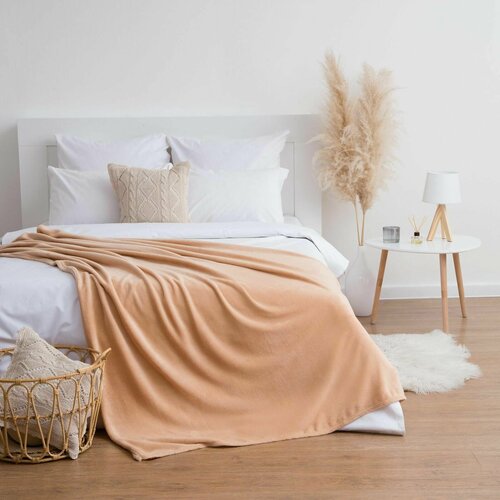 Плед Этель 200х220 см цв бежевый 100 пэ корал-флис 220 грм2 2788₽