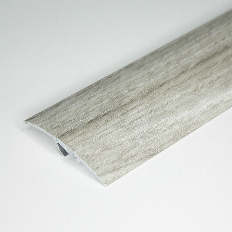 Порожек со скрытым креплением разноуровневый 43 мм длина 09 м порог алюминиевый Русский профиль ламинация дуб мелфорд грей