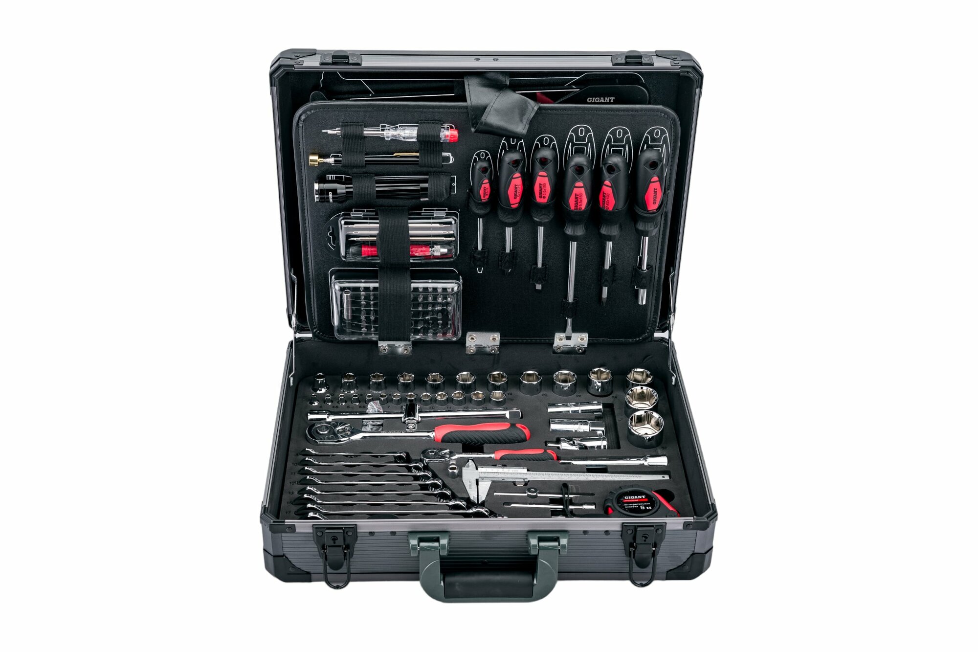фото Gigant Professional Набор инструментов в алюминиевом кейсе 1/2" и 1/4" 151 предмет GPS 151