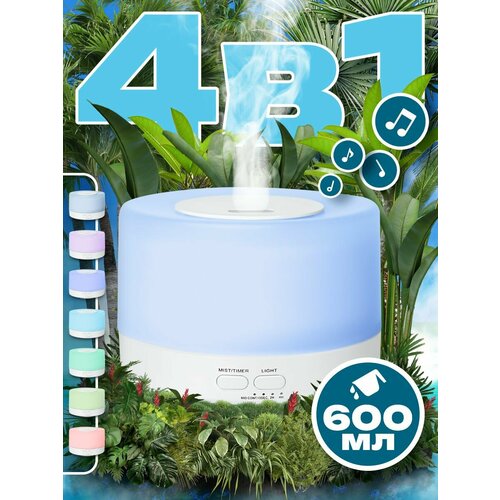 Увлажнитель воздуха ароматизатор для дома Zonder STAUBER 4 в 1 Bluetooth колонка подсветка пульт ДУ белый 251000₽