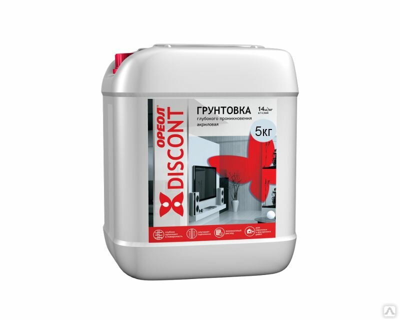 фото Грунтовка Ореол акриловая, глубокого проникновения, 5 кг