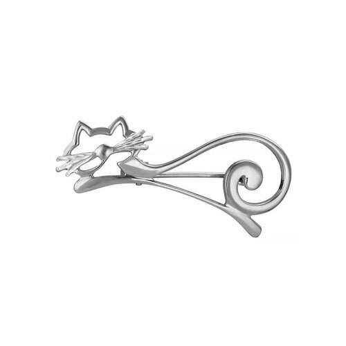 Брошь ZLATBERRY, серебро, 925 проба, оксидирование, размер 4 см., , серебристый