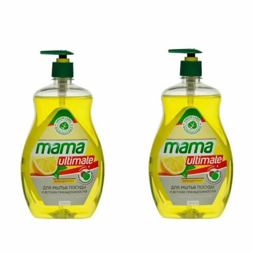 Mама Lemon Концентрированный гель для посуды и детских принадлежностей Ultimate Лимон, 1000 мл - 2 шт
