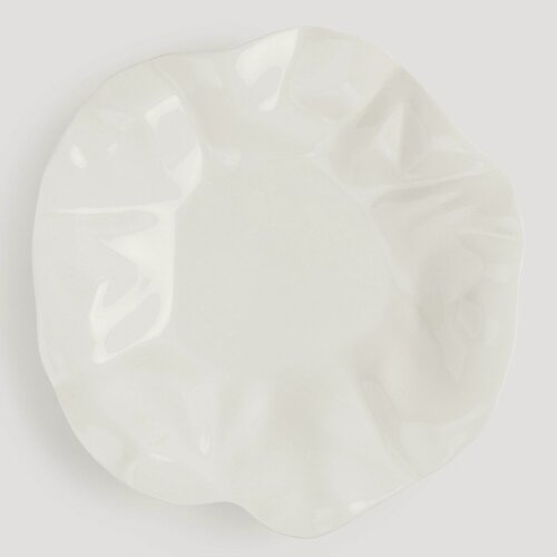 Изображение товара Тарелка обеденная, Kuchenland, 25 см, фарфор N, молочная, Мятый эффект, Crumple