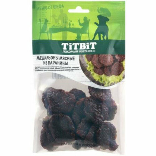 TiTBiT Лакомство для собак Медальоны мясные из баранины Меню от Шефа 80г