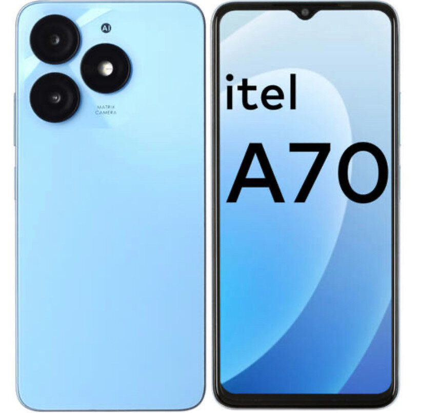 Смартфон Itel A70 4+8/256 ГБ Global для РФ, Dual nano SIM, Azure Blue