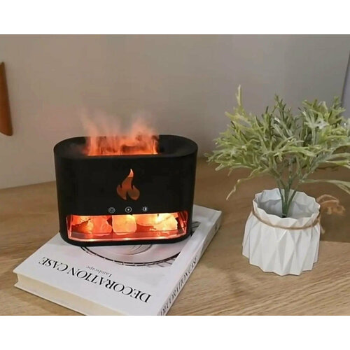 Увлажнитель воздуха камин с подсветкойАромадиффузор с имитацией пламениНочникЧерный 1750₽