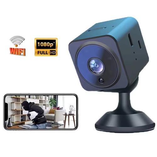 Мини камера AS02 с двусторонней связью и датчиком движения работает от сети Wi-Fi 24G аккумулятор емкостью 600 мАч 1890₽