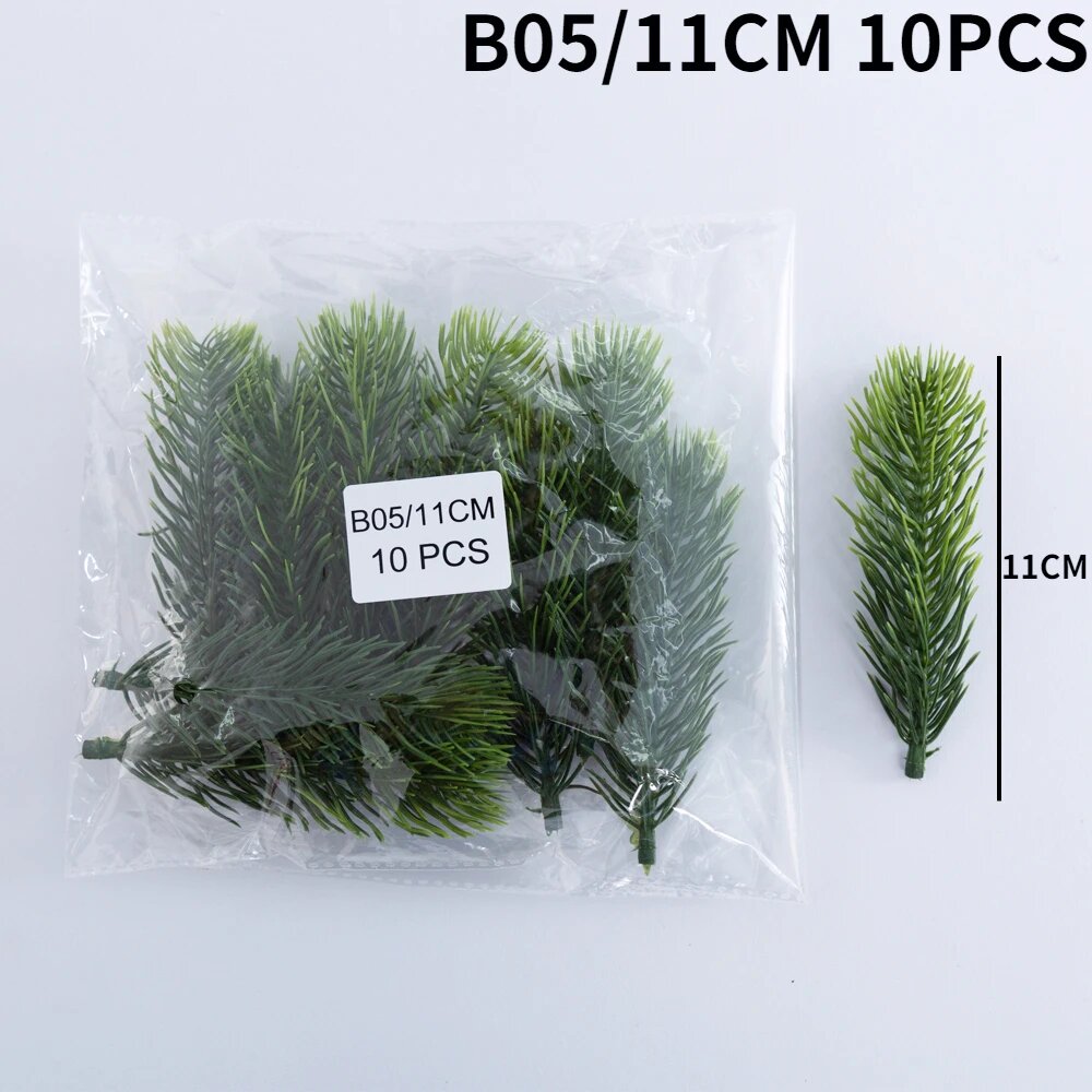 Искусственные веточки сосны и кедра для декора green B05 11cm 10PCS